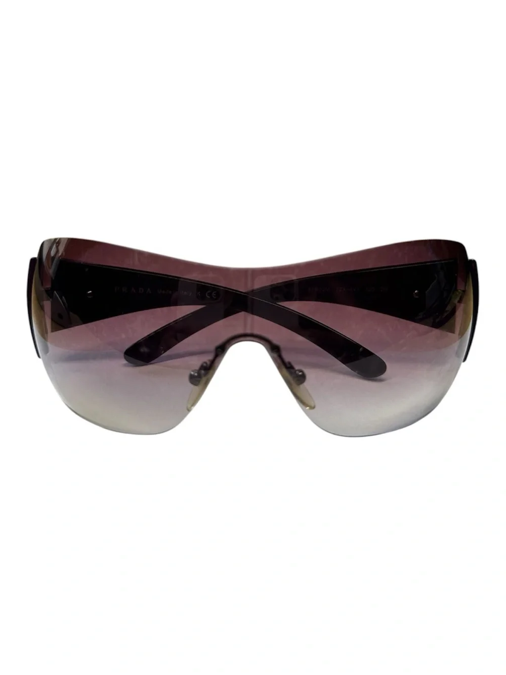 Prada Women’s Rimless Shield Sunglasses - Purple Gradient Lenses (READ)